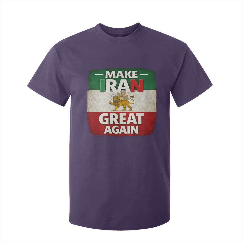 Make Iran Great Again T Shirt For Kid MIGA Vintage Persian Lion Flag TS11 Purple Print Your Wear