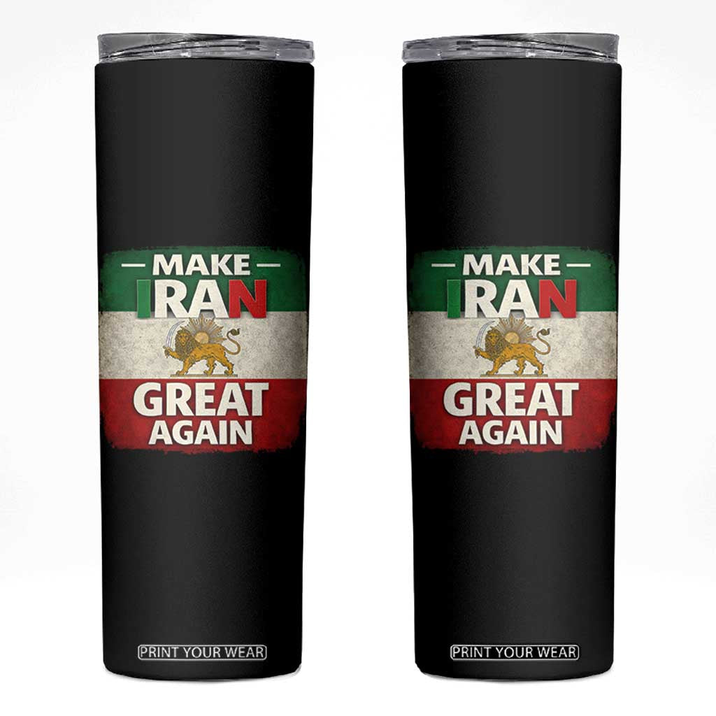 Make Iran Great Again Skinny Tumbler MIGA Vintage Persian Lion Flag TS11 Black Print Your Wear