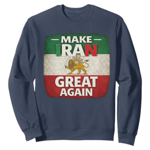 Make Iran Great Again Sweatshirt MIGA Vintage Persian Lion Flag TS11 Navy Print Your Wear
