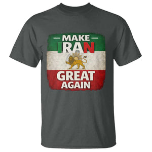 Make Iran Great Again T Shirt MIGA Vintage Persian Lion Flag TS11 Dark Heather Print Your Wear