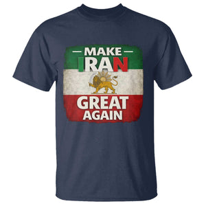 Make Iran Great Again T Shirt MIGA Vintage Persian Lion Flag TS11 Navy Print Your Wear