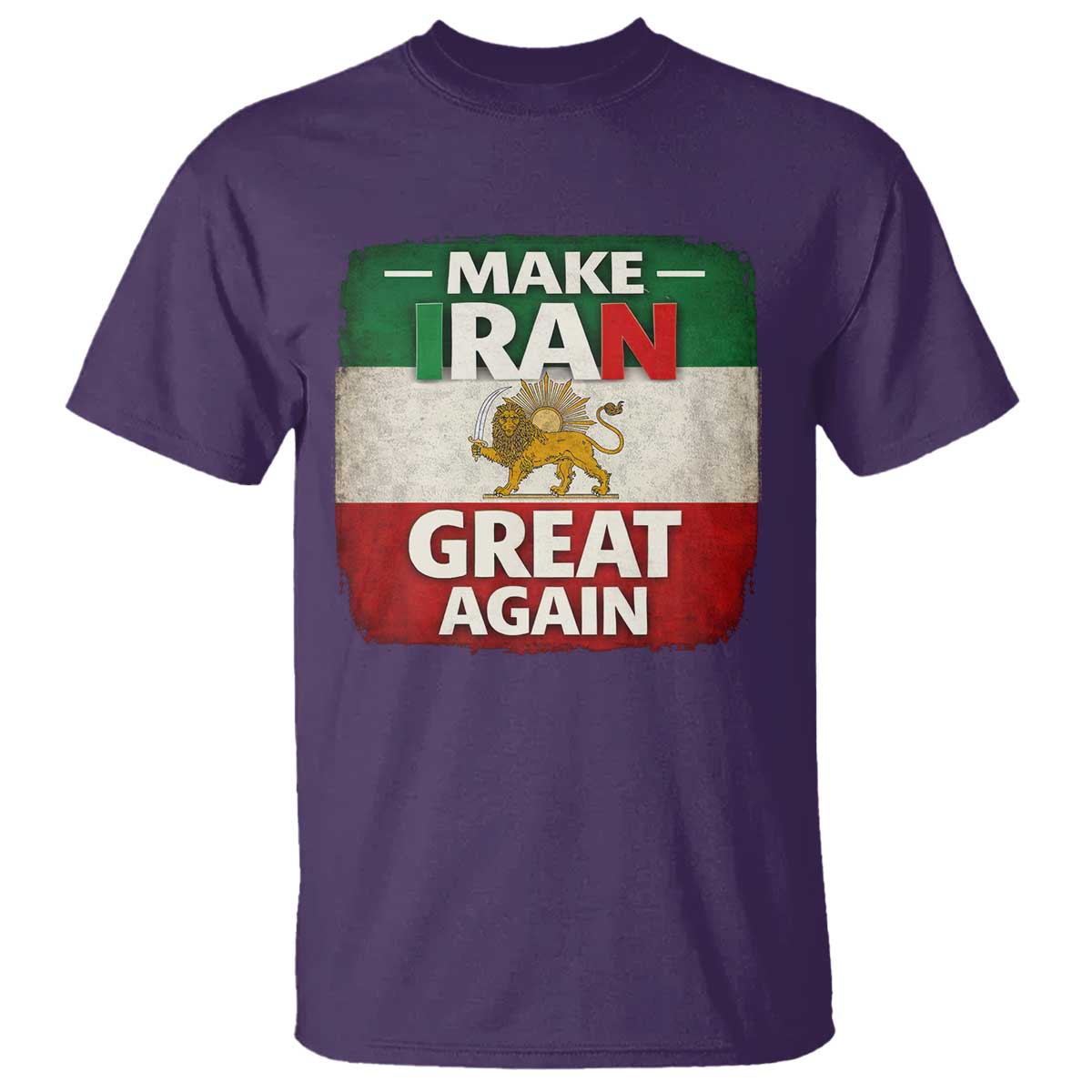 Make Iran Great Again T Shirt MIGA Vintage Persian Lion Flag TS11 Purple Print Your Wear