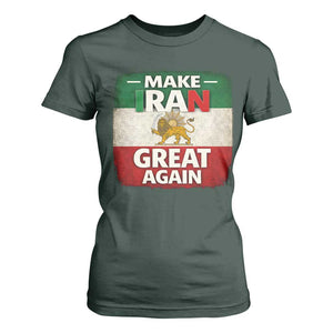 Make Iran Great Again T Shirt For Women MIGA Vintage Persian Lion Flag TS11 Dark Forest Green Print Your Wear