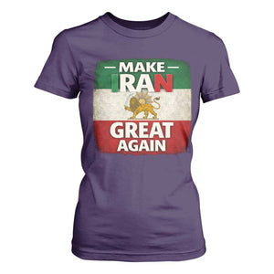 Make Iran Great Again T Shirt For Women MIGA Vintage Persian Lion Flag TS11 Purple Print Your Wear
