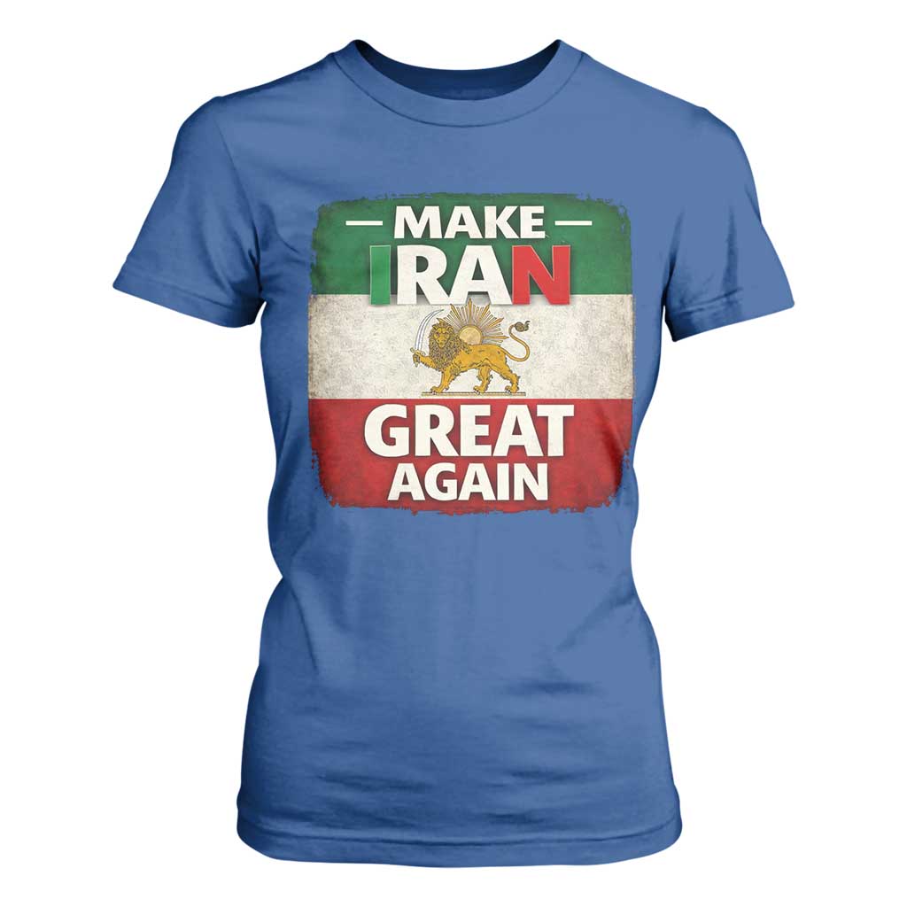 Make Iran Great Again T Shirt For Women MIGA Vintage Persian Lion Flag TS11 Royal Blue Print Your Wear