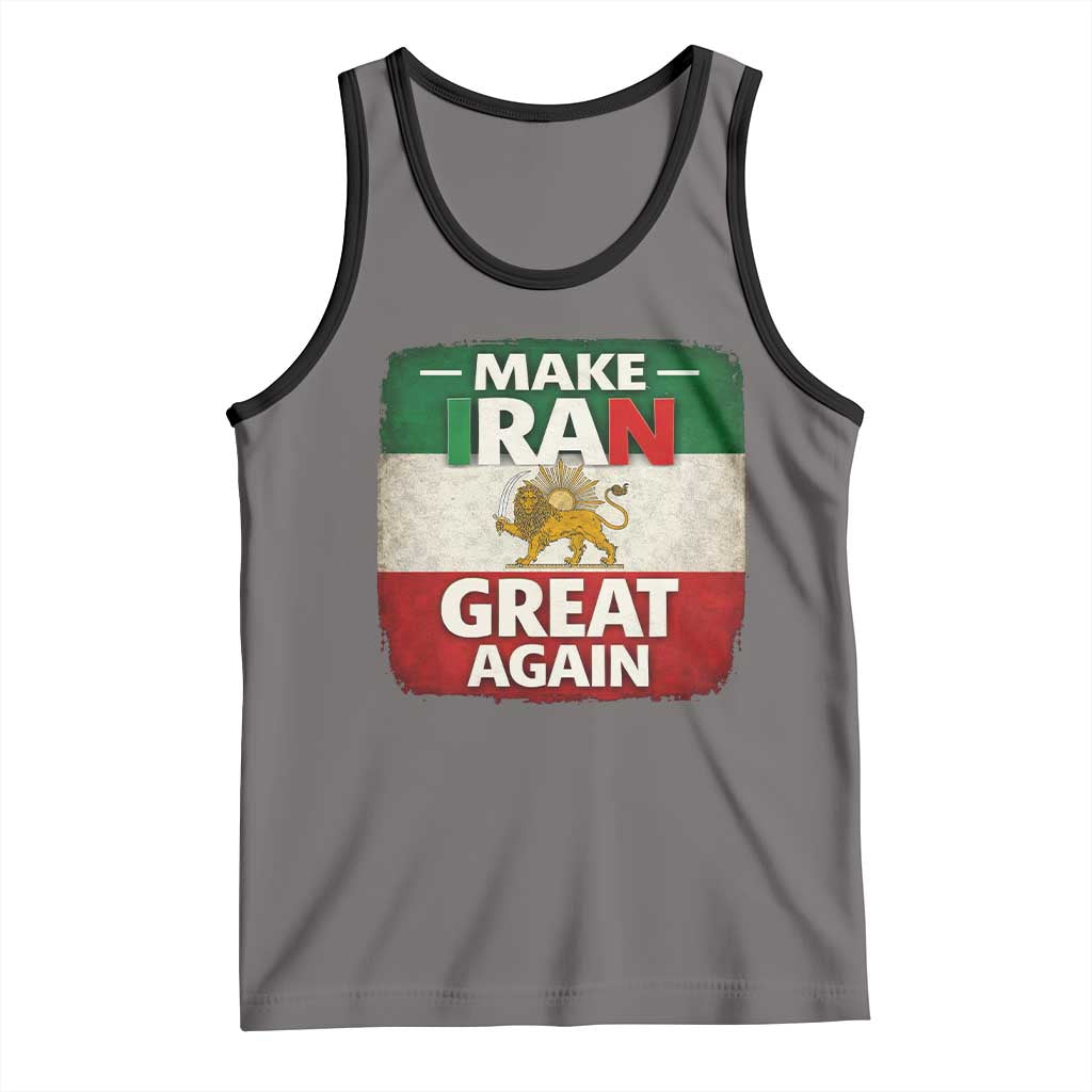 Make Iran Great Again Tank Top MIGA Vintage Persian Lion Flag TS11 Deep Heather Black Print Your Wear