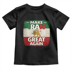 Make Iran Great Again Toddler T Shirt MIGA Vintage Persian Lion Flag TS11 Black Print Your Wear