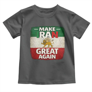 Make Iran Great Again Toddler T Shirt MIGA Vintage Persian Lion Flag TS11 Dark Heather Print Your Wear
