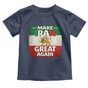 Make Iran Great Again Toddler T Shirt MIGA Vintage Persian Lion Flag TS11 Navy Print Your Wear
