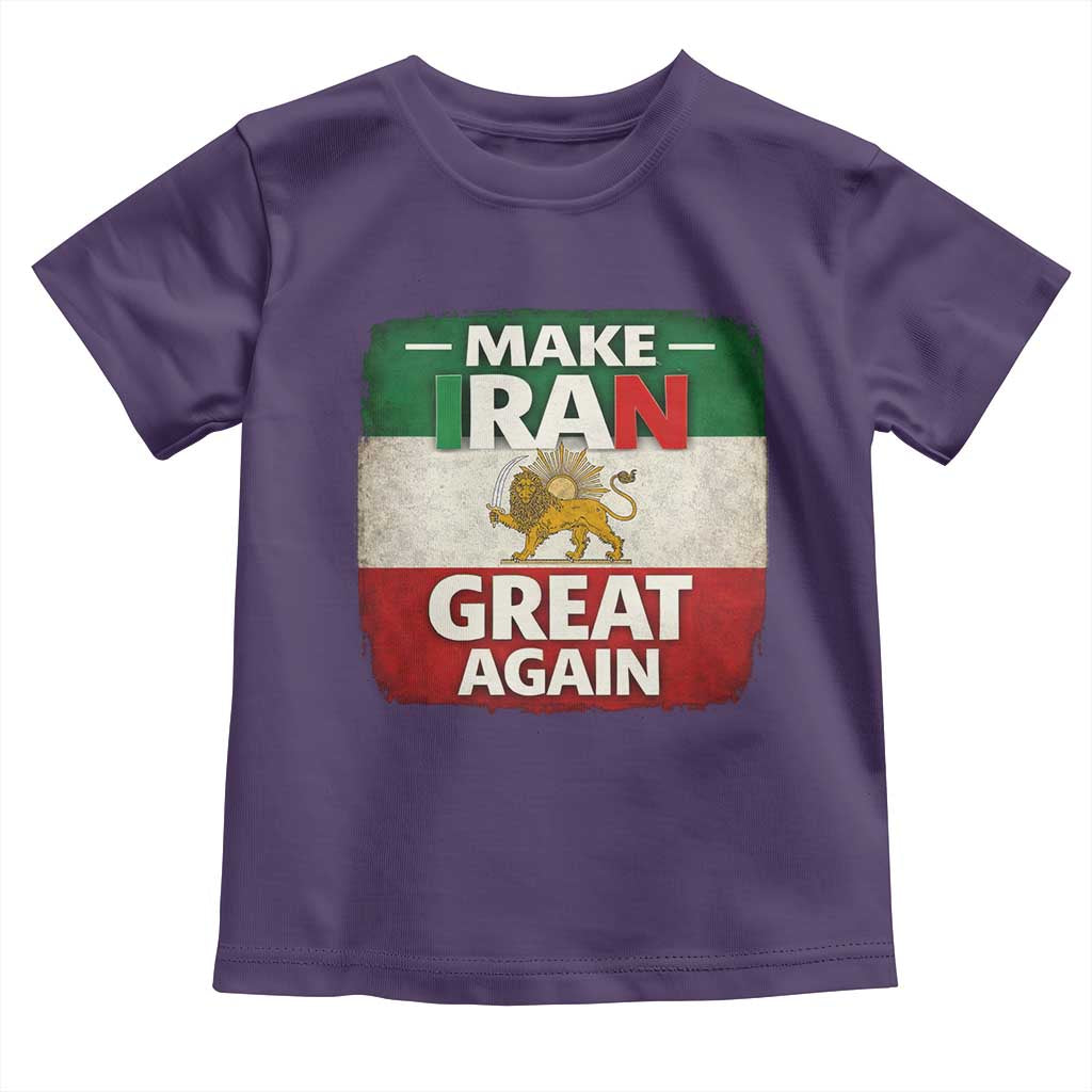 Make Iran Great Again Toddler T Shirt MIGA Vintage Persian Lion Flag TS11 Purple Print Your Wear