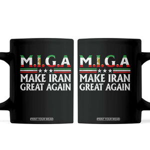 Make Iran Great Again Coffee Mug MIGA Emblem Of Iran Persian Lion Flag TS11 Black Print Your Wear