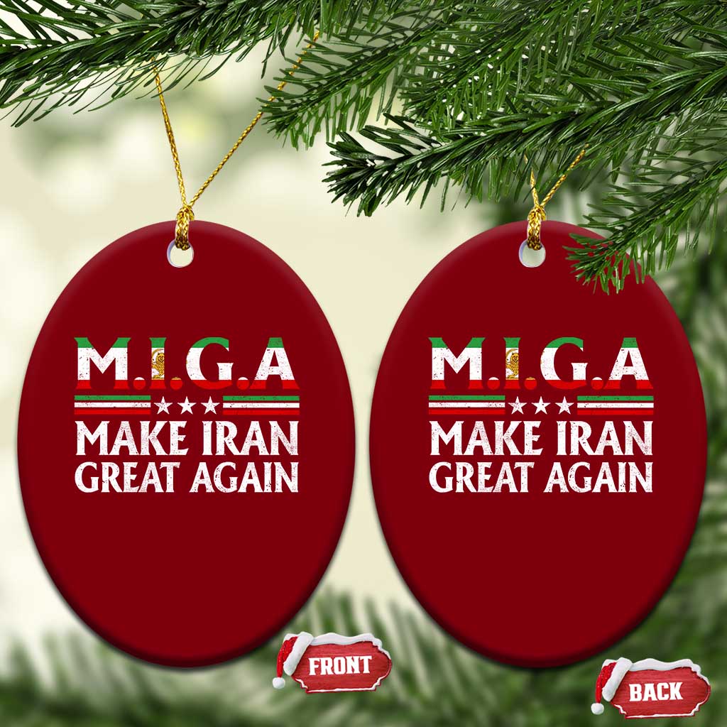 Make Iran Great Again Ceramic Ornament MIGA Emblem Of Iran Persian Lion Flag TS11 Print Your Wear