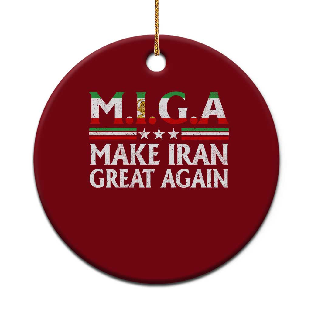 Make Iran Great Again Ceramic Ornament MIGA Emblem Of Iran Persian Lion Flag TS11 1pc Red Print Your Wear