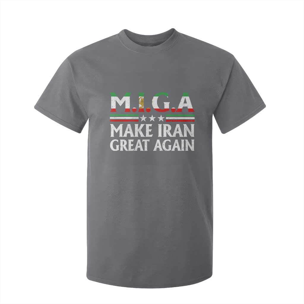 Make Iran Great Again T Shirt For Kid MIGA Emblem Of Iran Persian Lion Flag TS11 Charcoal Print Your Wear