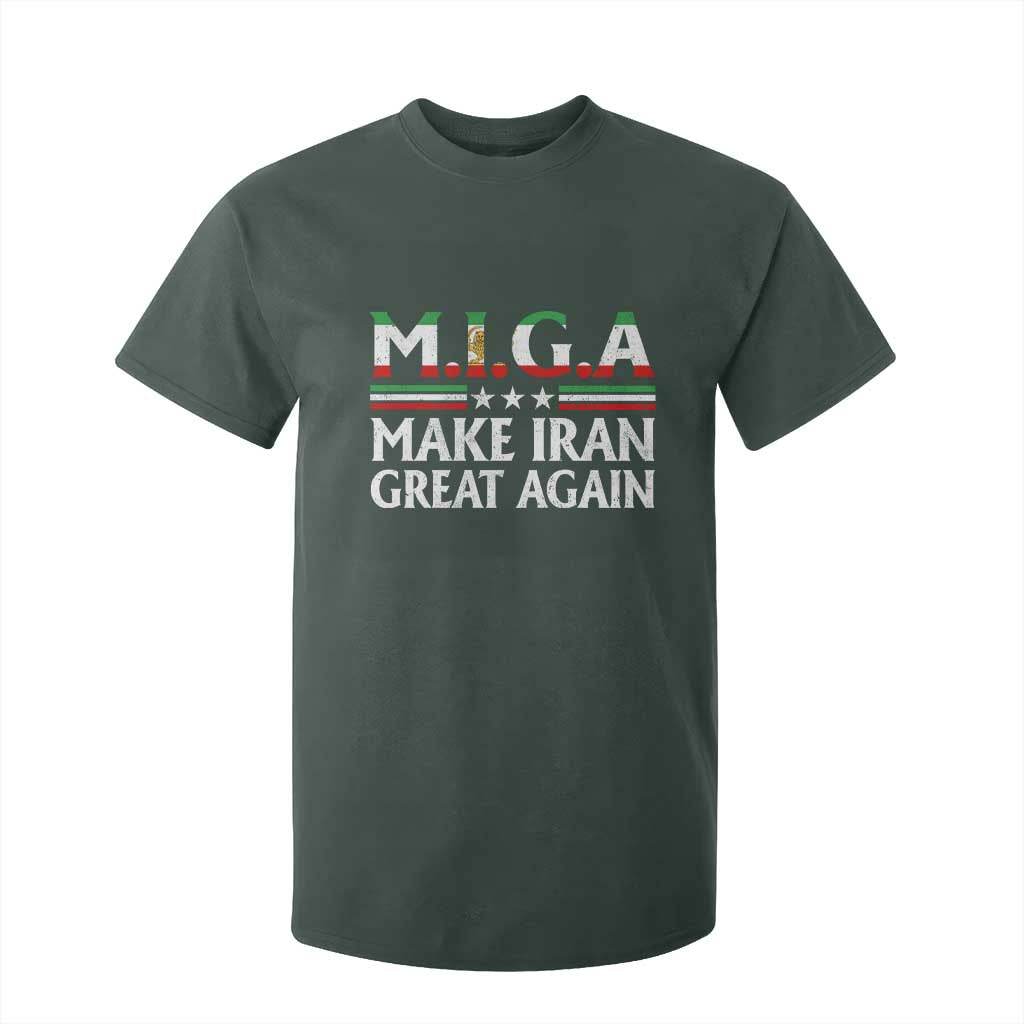 Make Iran Great Again T Shirt For Kid MIGA Emblem Of Iran Persian Lion Flag TS11 Dark Forest Green Print Your Wear