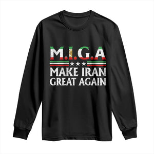 Make Iran Great Again Long Sleeve Shirt MIGA Emblem Of Iran Persian Lion Flag TS11 Black Print Your Wear