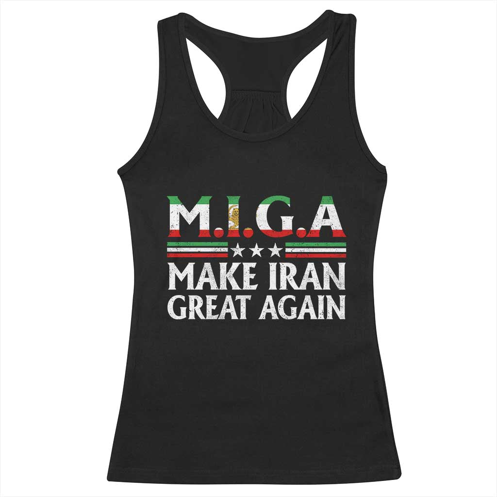 Make Iran Great Again Racerback Tank Top MIGA Emblem Of Iran Persian Lion Flag TS11 Black Print Your Wear
