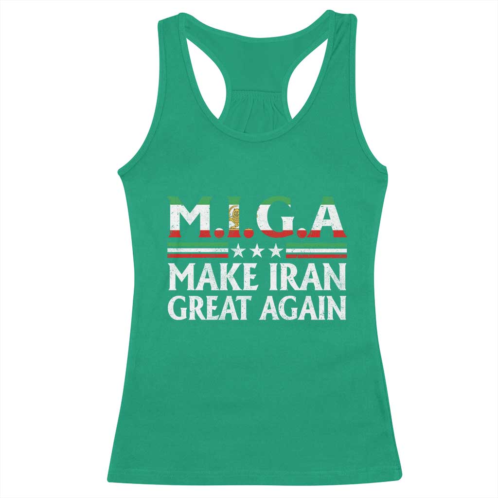 Make Iran Great Again Racerback Tank Top MIGA Emblem Of Iran Persian Lion Flag TS11 Irish Green Print Your Wear