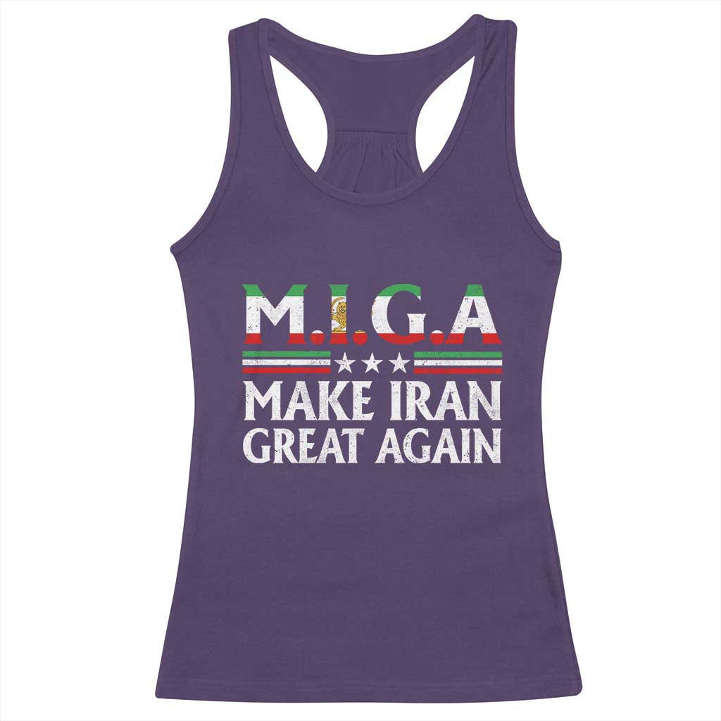 Make Iran Great Again Racerback Tank Top MIGA Emblem Of Iran Persian Lion Flag TS11 Purple Print Your Wear