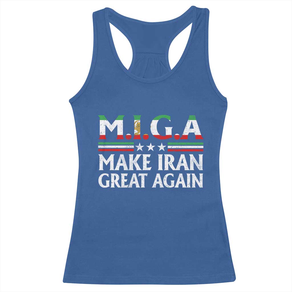 Make Iran Great Again Racerback Tank Top MIGA Emblem Of Iran Persian Lion Flag TS11 Royal Blue Print Your Wear