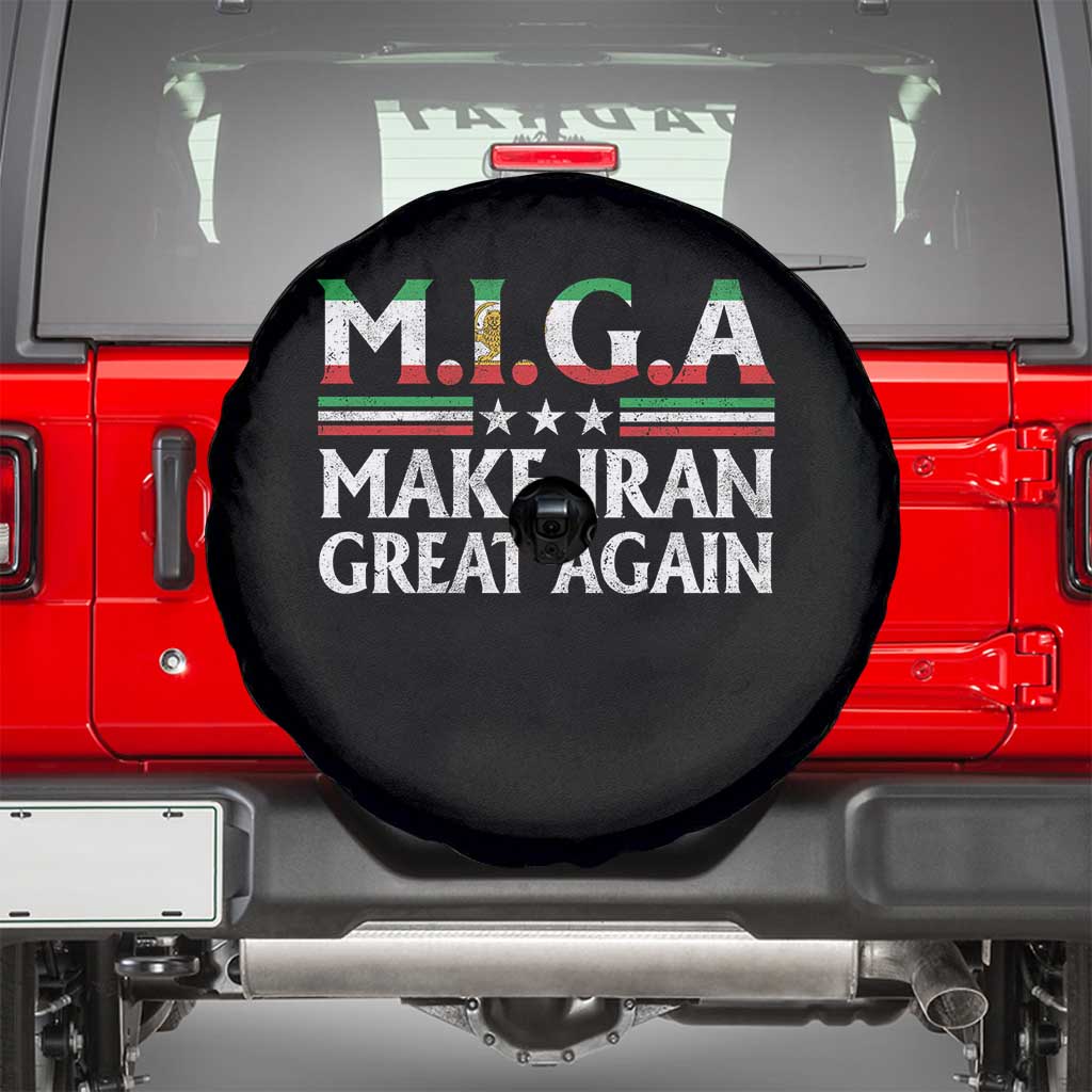 Make Iran Great Again Spare Tire Cover MIGA Emblem Of Iran Persian Lion Flag TS11 Black Print Your Wear