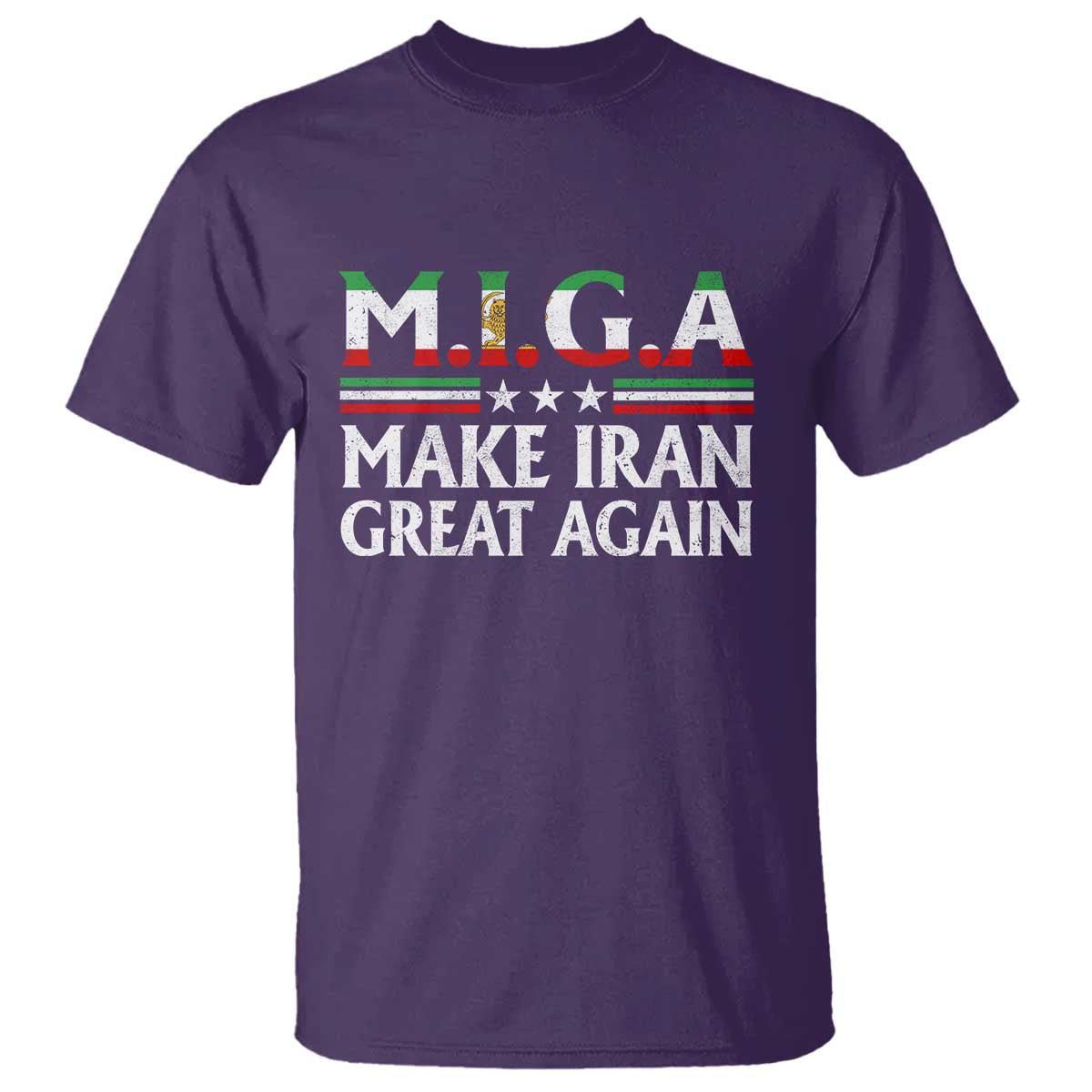 Make Iran Great Again T Shirt MIGA Emblem Of Iran Persian Lion Flag TS11 Purple Print Your Wear