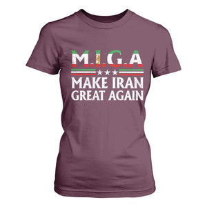 Make Iran Great Again T Shirt For Women MIGA Emblem Of Iran Persian Lion Flag TS11 Maroon Print Your Wear