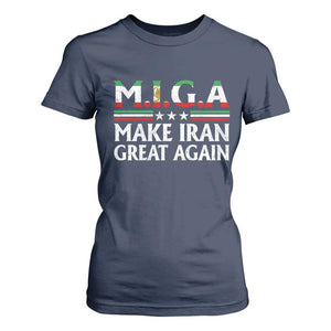 Make Iran Great Again T Shirt For Women MIGA Emblem Of Iran Persian Lion Flag TS11 Navy Print Your Wear