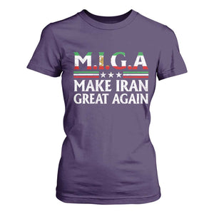 Make Iran Great Again T Shirt For Women MIGA Emblem Of Iran Persian Lion Flag TS11 Purple Print Your Wear