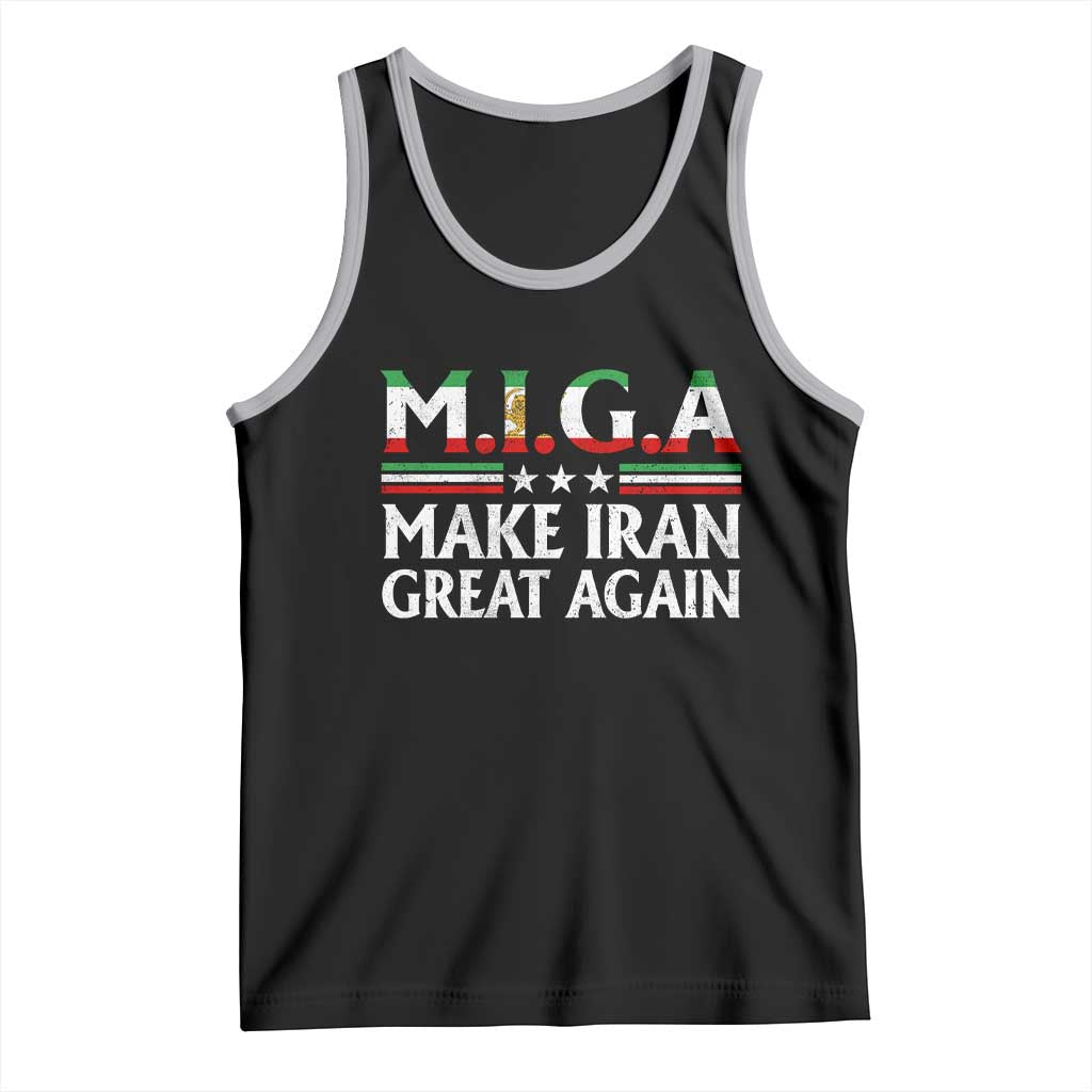 Make Iran Great Again Tank Top MIGA Emblem Of Iran Persian Lion Flag TS11 Black Athletic Heather Print Your Wear