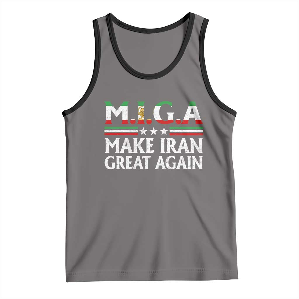 Make Iran Great Again Tank Top MIGA Emblem Of Iran Persian Lion Flag TS11 Deep Heather Black Print Your Wear