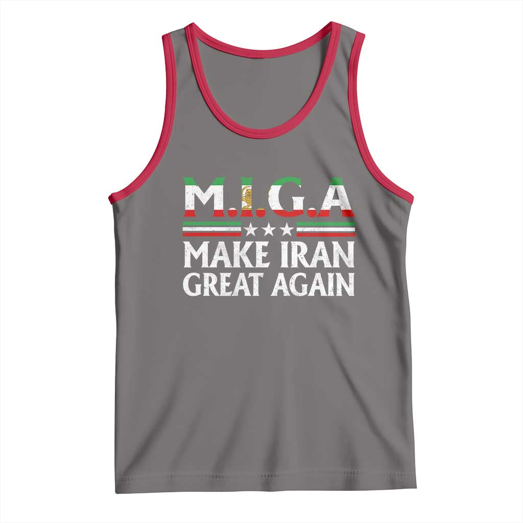 Make Iran Great Again Tank Top MIGA Emblem Of Iran Persian Lion Flag TS11 Deep Heather Red Print Your Wear