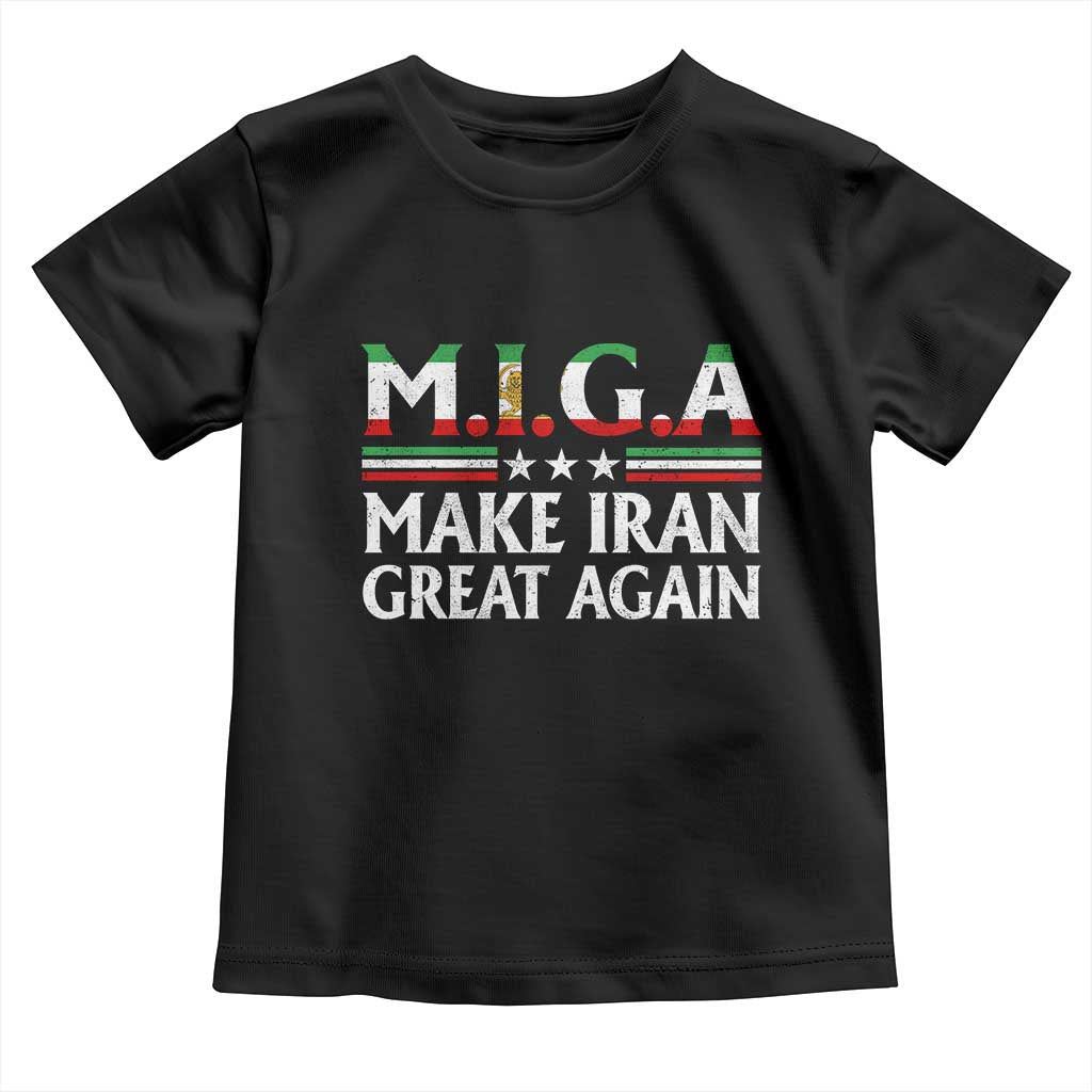 Make Iran Great Again Toddler T Shirt MIGA Emblem Of Iran Persian Lion Flag TS11 Black Print Your Wear