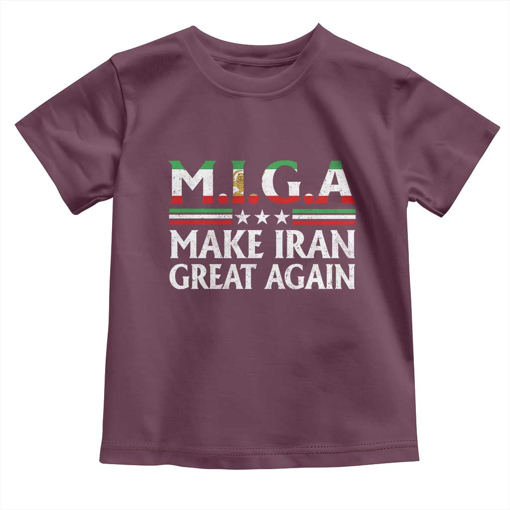 Make Iran Great Again Toddler T Shirt MIGA Emblem Of Iran Persian Lion Flag TS11 Maroon Print Your Wear