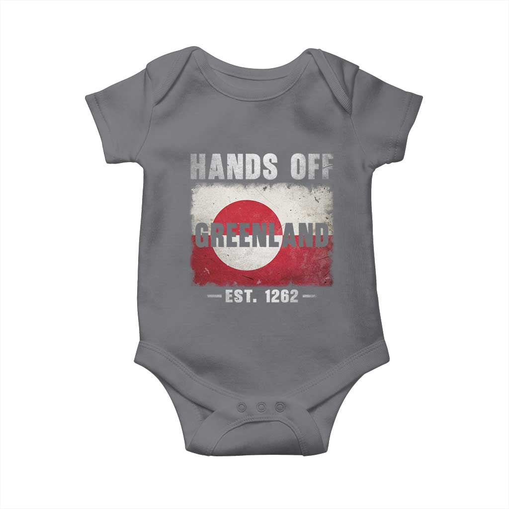 Hands Off Greenland Baby Onesie Greenland EST 1262 Political Protest TS11 Charcoal Print Your Wear