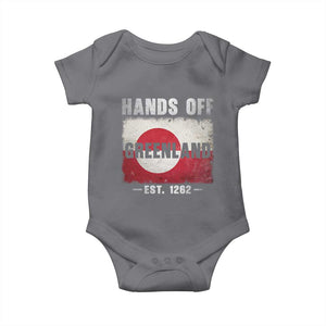 Hands Off Greenland Baby Onesie Greenland EST 1262 Political Protest TS11 Charcoal Print Your Wear