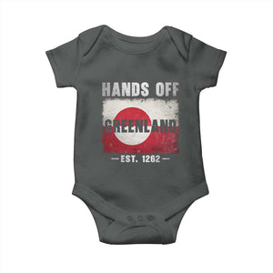 Hands Off Greenland Baby Onesie Greenland EST 1262 Political Protest TS11 Dark Heather Print Your Wear