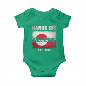 Hands Off Greenland Baby Onesie Greenland EST 1262 Political Protest TS11 Irish Green Print Your Wear