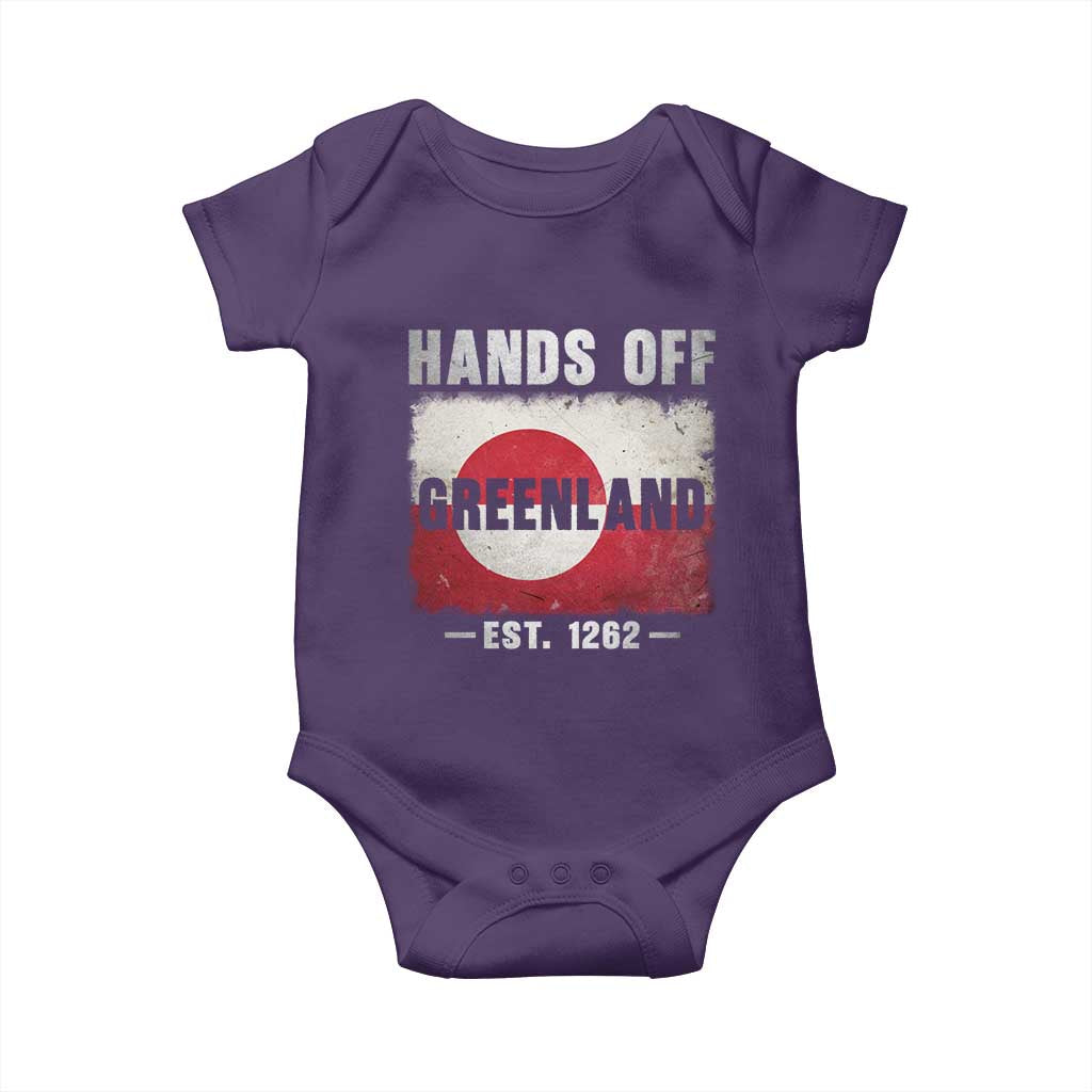 Hands Off Greenland Baby Onesie Greenland EST 1262 Political Protest TS11 Purple Print Your Wear