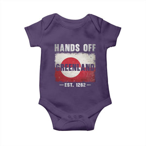 Hands Off Greenland Baby Onesie Greenland EST 1262 Political Protest TS11 Purple Print Your Wear