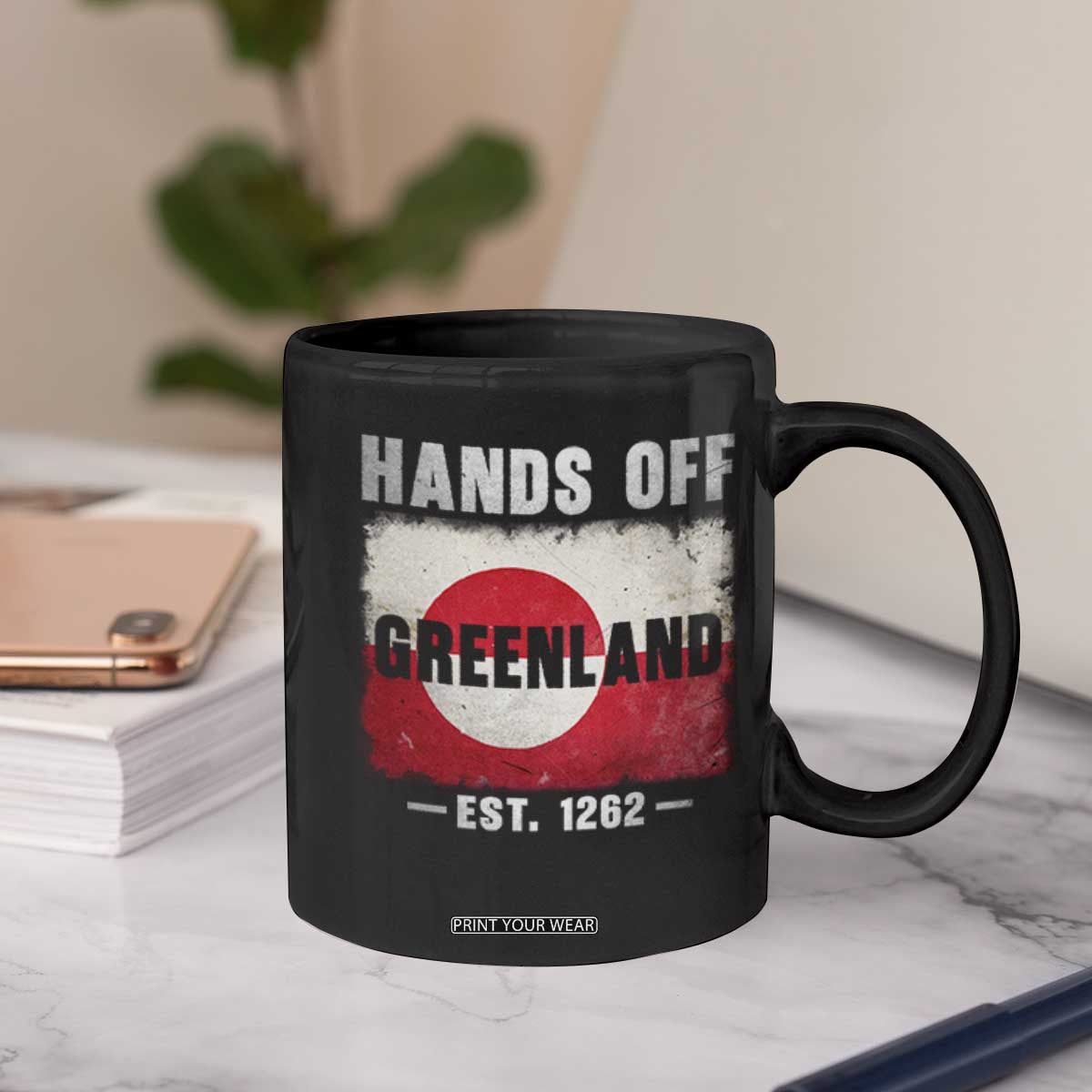 Hands Off Greenland Coffee Mug Greenland EST 1262 Political Protest TS11 Print Your Wear