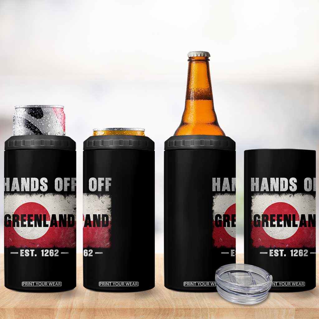 Hands Off Greenland 4 in 1 Can Cooler Tumbler Greenland EST 1262 Political Protest TS11 Print Your Wear