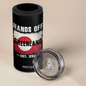 Hands Off Greenland 4 in 1 Can Cooler Tumbler Greenland EST 1262 Political Protest TS11 Print Your Wear