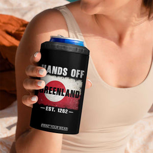 Hands Off Greenland 4 in 1 Can Cooler Tumbler Greenland EST 1262 Political Protest TS11 Print Your Wear
