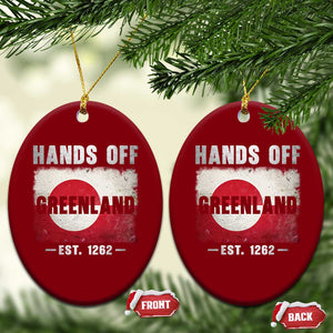 Hands Off Greenland Ceramic Ornament Greenland EST 1262 Political Protest TS11 Print Your Wear