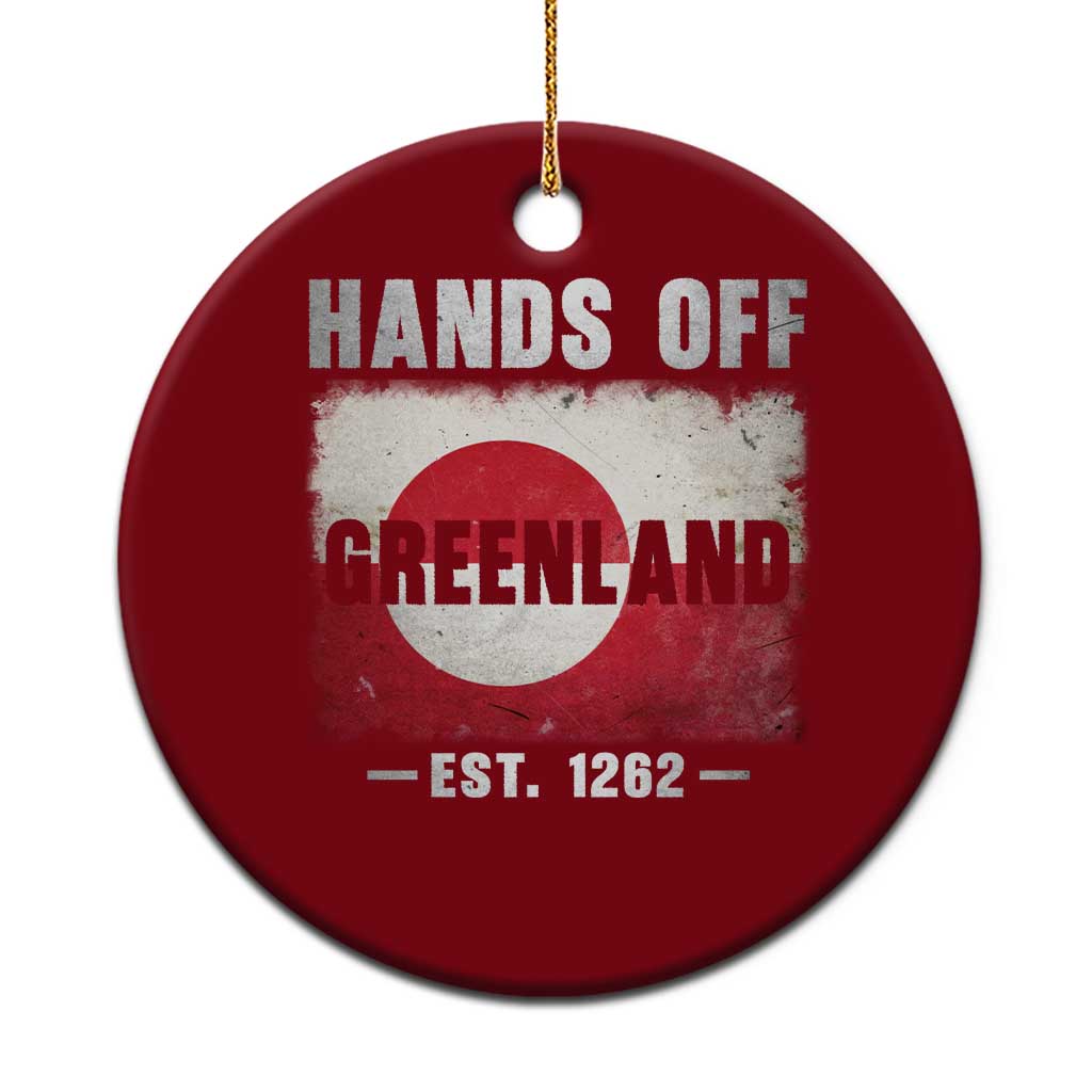 Hands Off Greenland Ceramic Ornament Greenland EST 1262 Political Protest TS11 1pc Red Print Your Wear