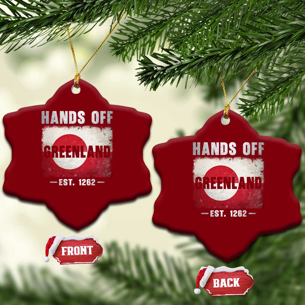 Hands Off Greenland Ceramic Ornament Greenland EST 1262 Political Protest TS11 Print Your Wear