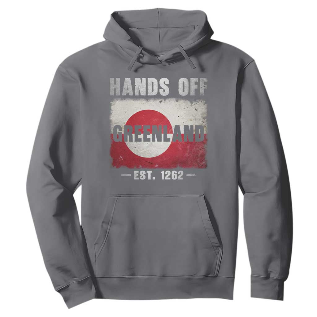 Hands Off Greenland Hoodie Greenland EST 1262 Political Protest TS11 Charcoal Print Your Wear