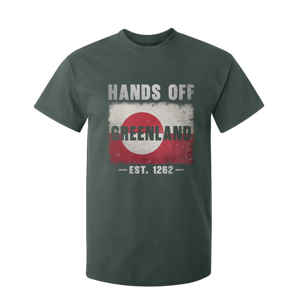 Hands Off Greenland T Shirt For Kid Greenland EST 1262 Political Protest TS11 Dark Forest Green Print Your Wear