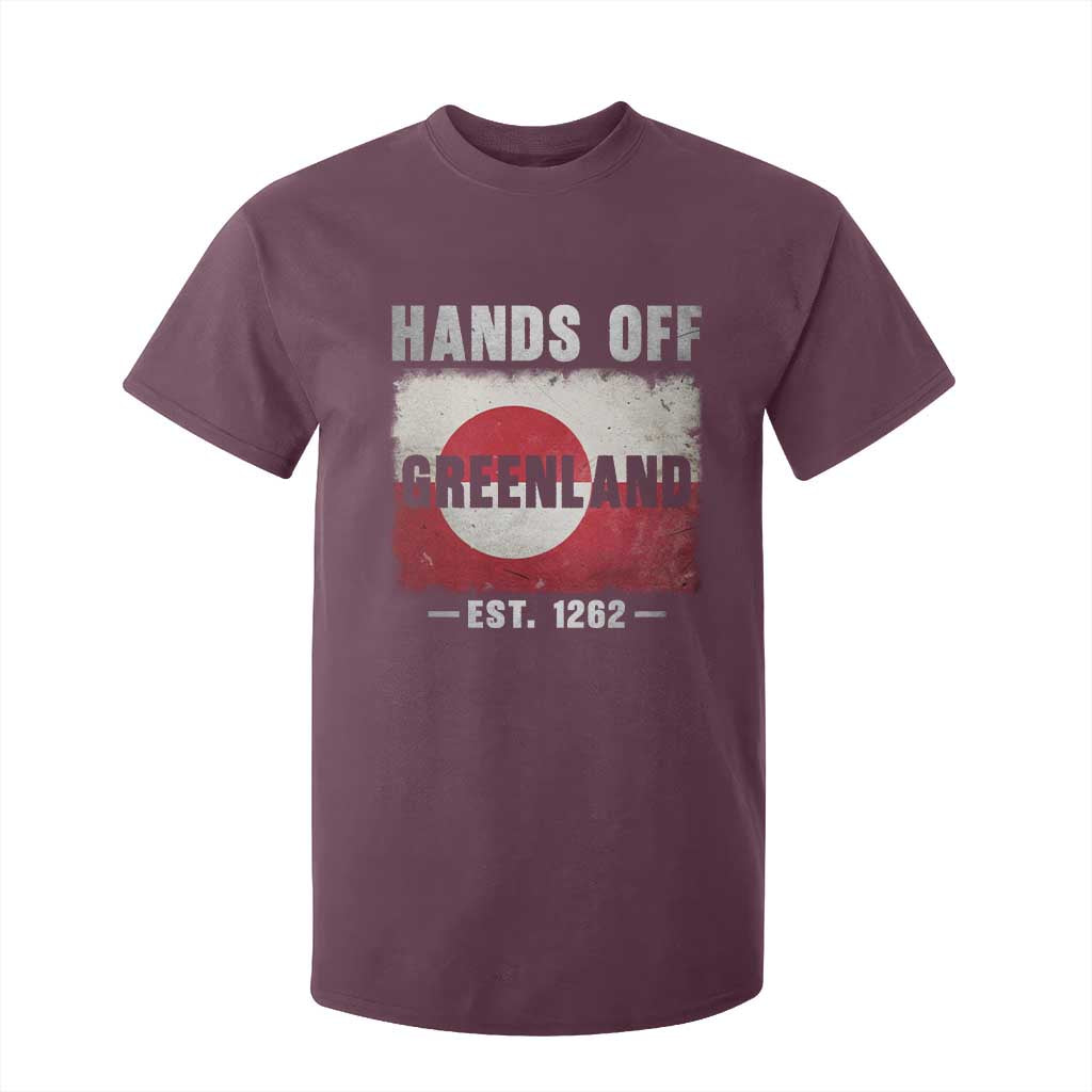 Hands Off Greenland T Shirt For Kid Greenland EST 1262 Political Protest TS11 Maroon Print Your Wear